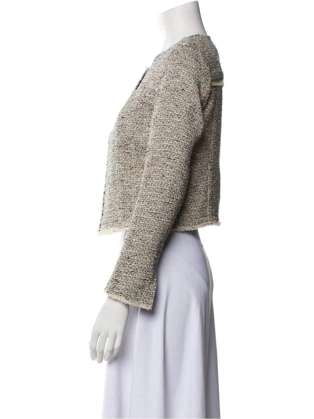 Theory Neutral Multi Tweed Cropped Jacket - Picture 2 of 6